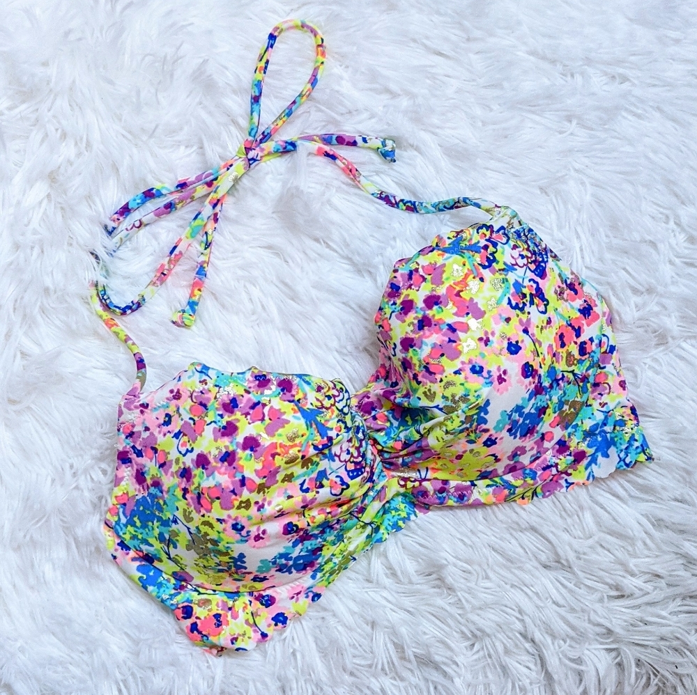 Victoria's Secret Swim Floral Halter Bikini Top